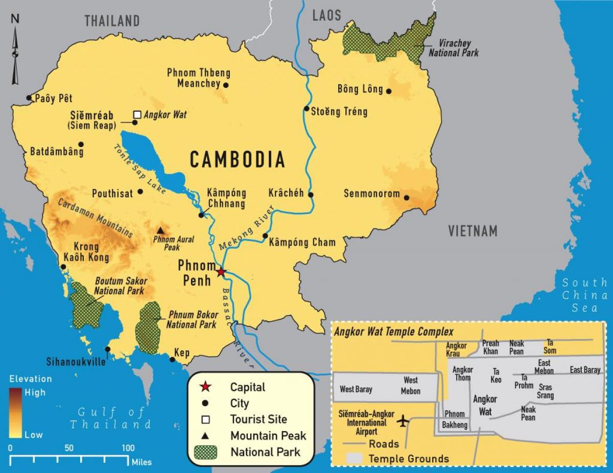 angkor kartta Kambodža