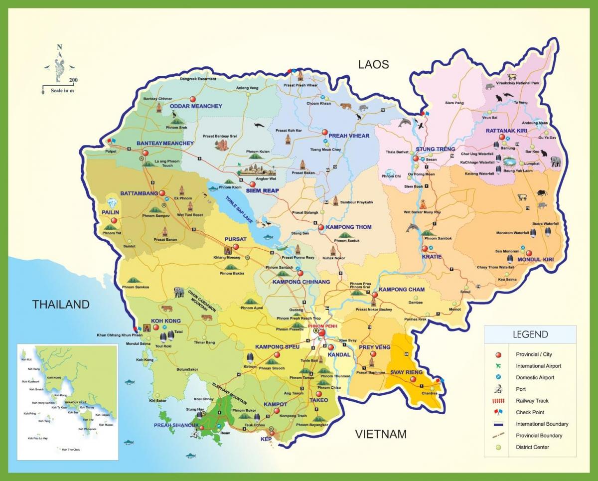 Kambodzan matkailu kartta