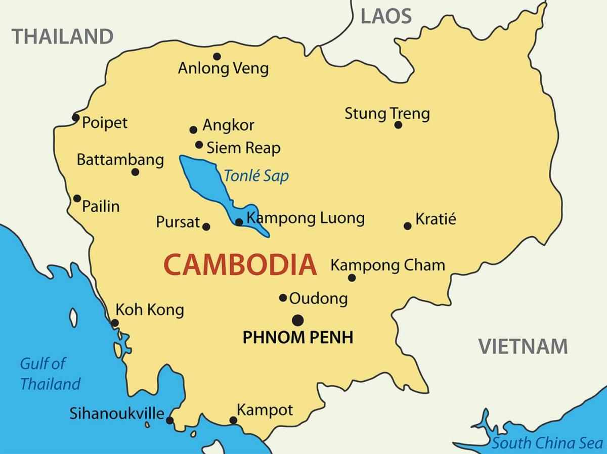 Kambodžan kaupungit kartta